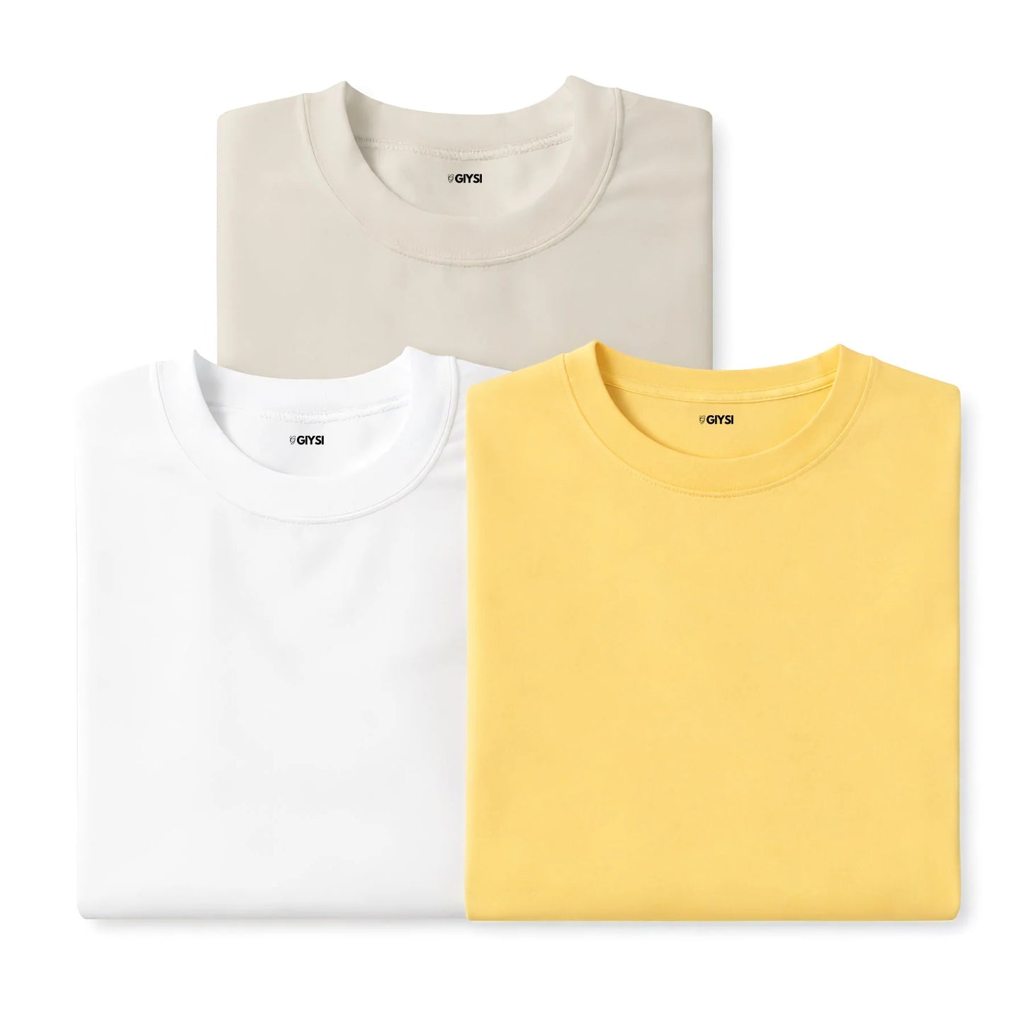 Bare Weave's Premium T-Shirt Combo – Ivory, White & Yellow
