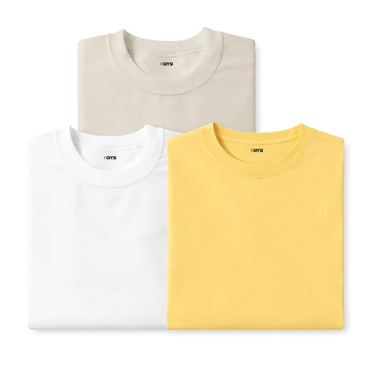 Bare Weave's Premium T-Shirt Combo – Ivory, White & Yellow
