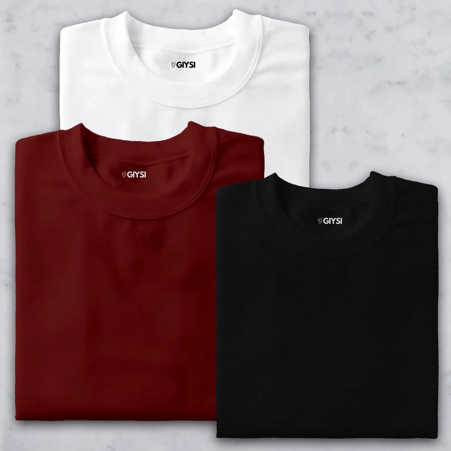 Bare Weave's Premium T-Shirt Combo – White, Red & Black