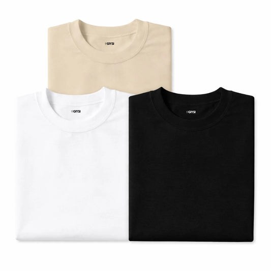 Bare Weave's Premium T-Shirt Combo – Ivory, White & Black